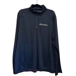 Rhone Sequoia 1/4 Zip Black Shirt Peloton Branding sz XXL EUC